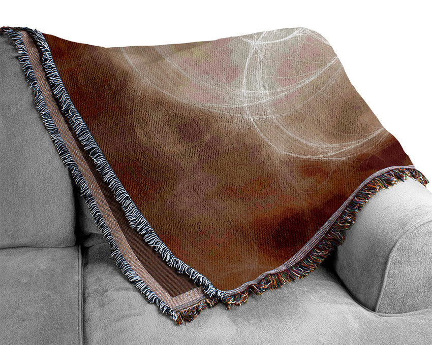 Chocolate Smoke Circles Woven Blanket