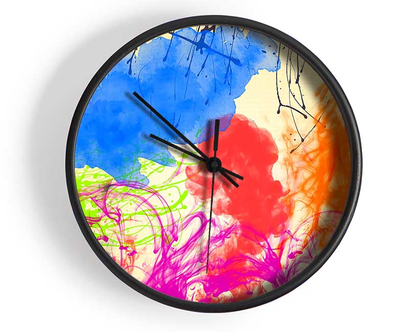 Colourful Clouds In The Garden Clock - Wallart-Direct UK