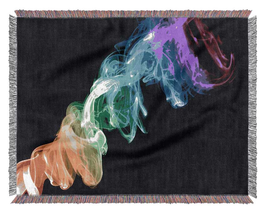 Colorful Smoke 2 Woven Blanket