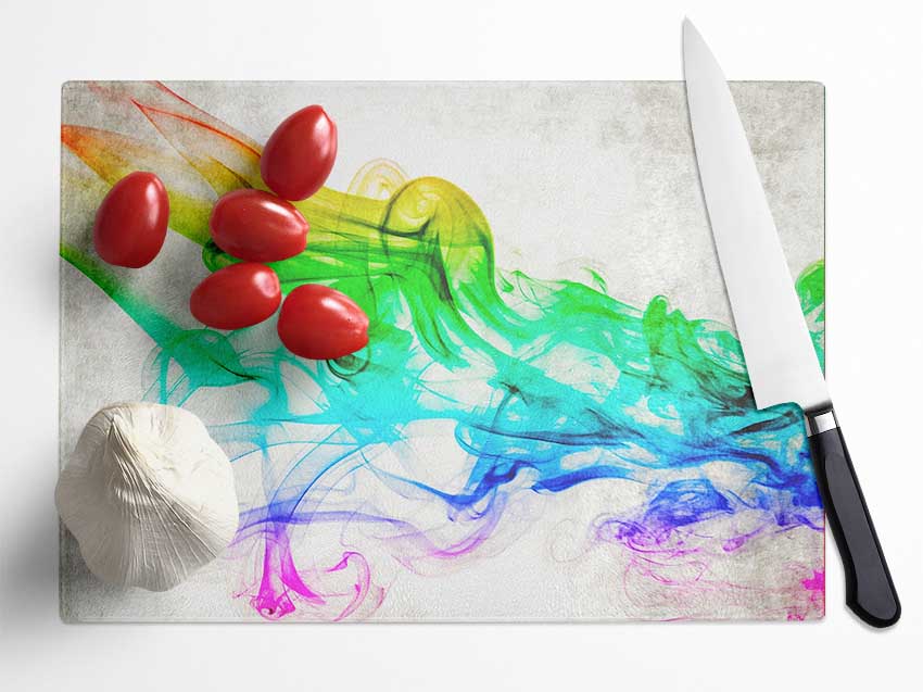 Colorful Smoke 3 Glass Chopping Board