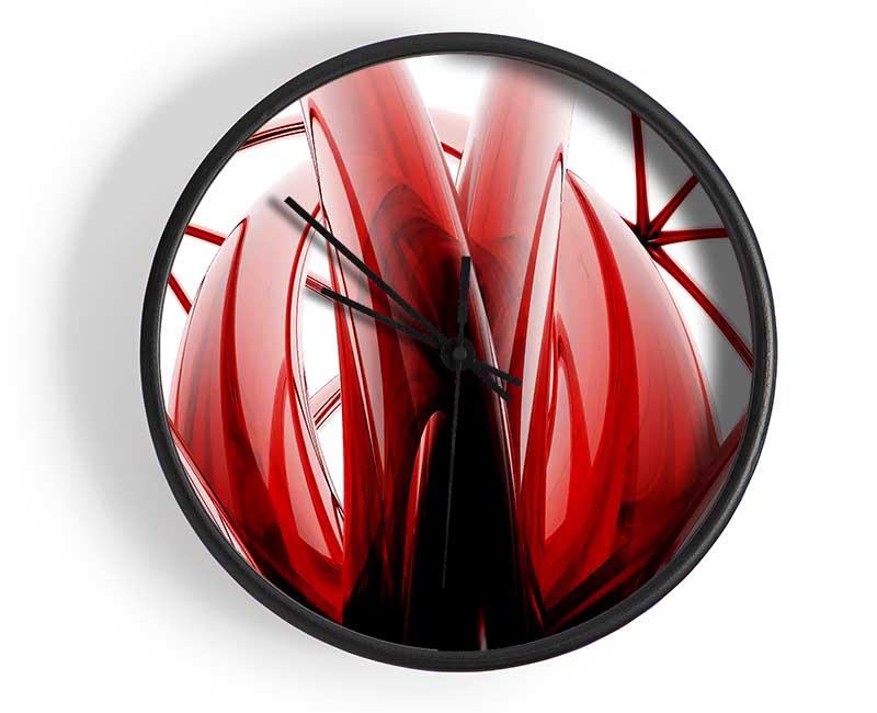 Crimson Glass Clock - Wallart-Direct UK