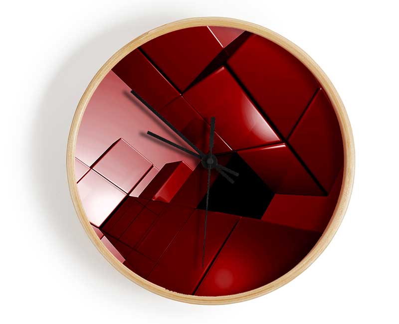 Cylinderical Red Clock - Wallart-Direct UK