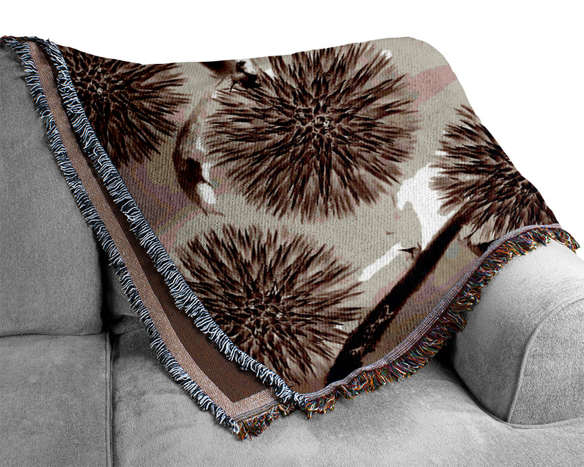 Dandelion Dream Chocolate Woven Blanket