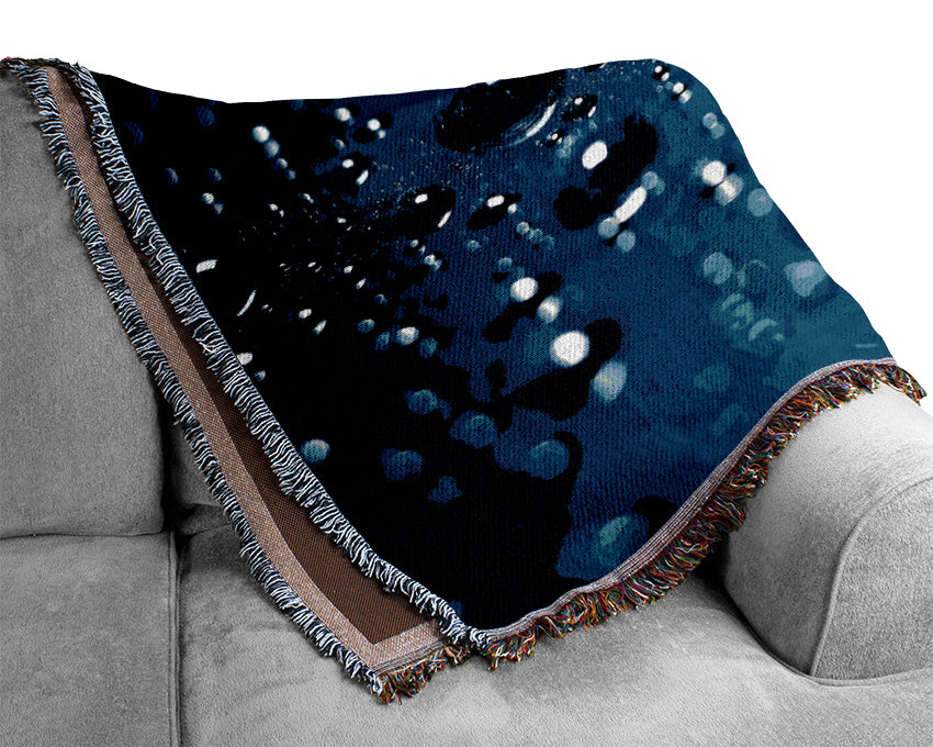 Drops On Blue Woven Blanket