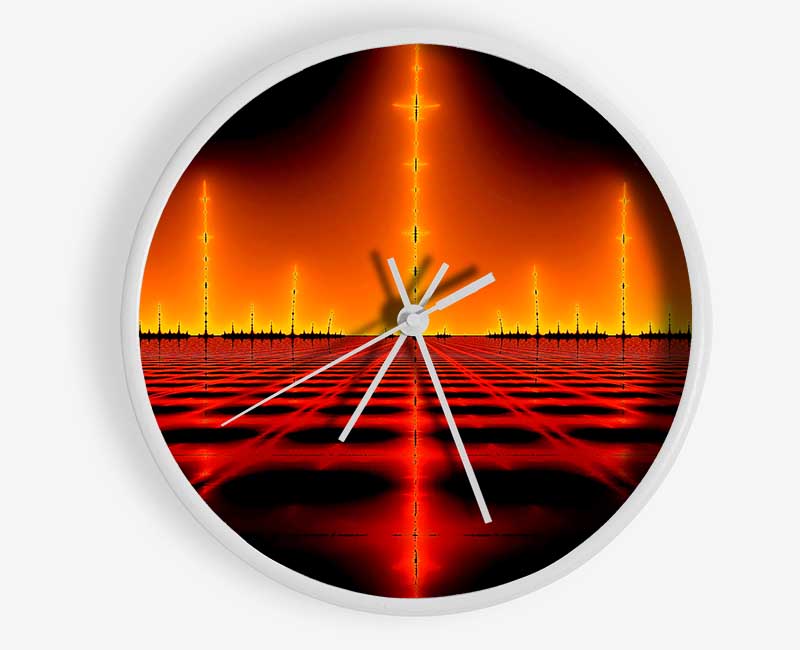 Electrical Fire Grid Clock - Wallart-Direct UK