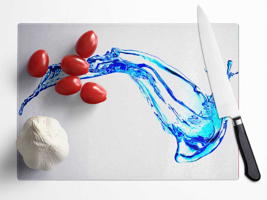 Erratic Water Splash Glass Chopping Board