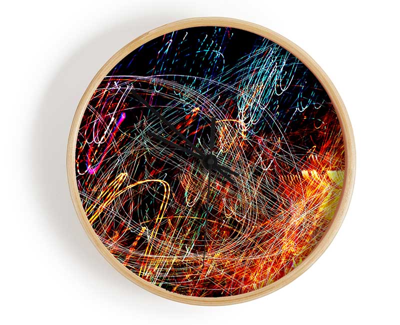 Fairground Lights Intense Clock - Wallart-Direct UK