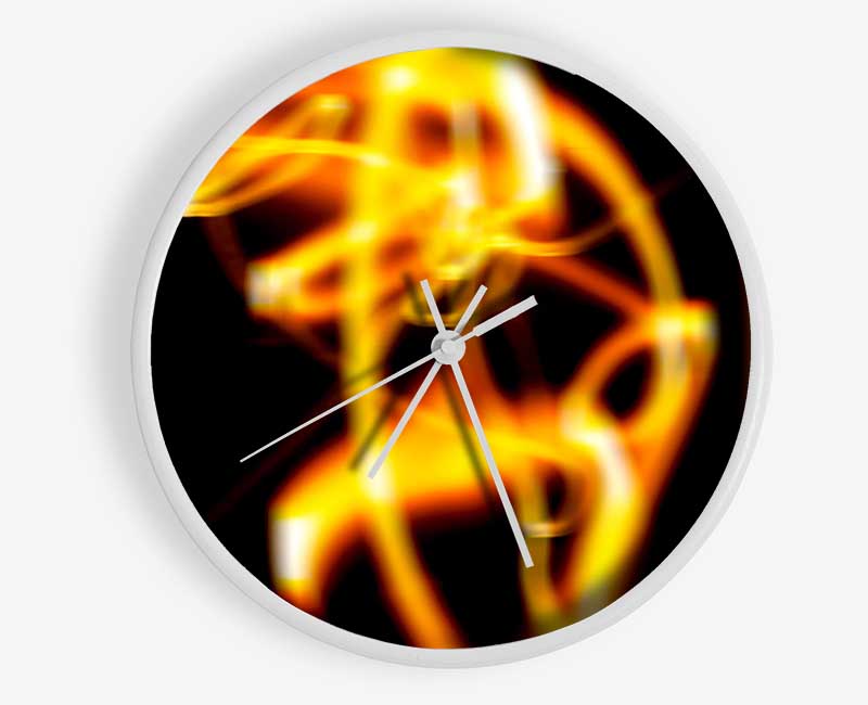 Golden Light Rings Clock - Wallart-Direct UK