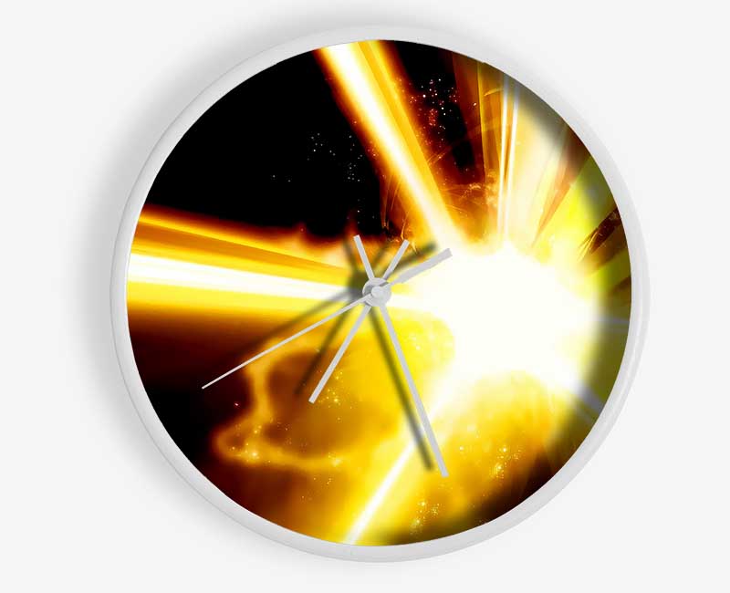 Golden Lightning Bolts Clock - Wallart-Direct UK