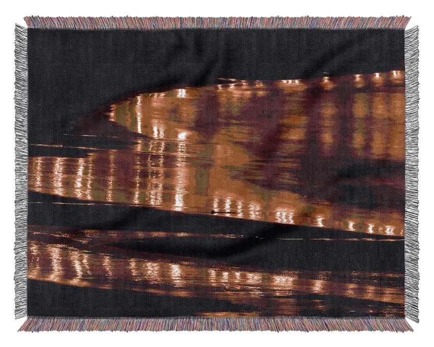 Golden Ocean Night Woven Blanket