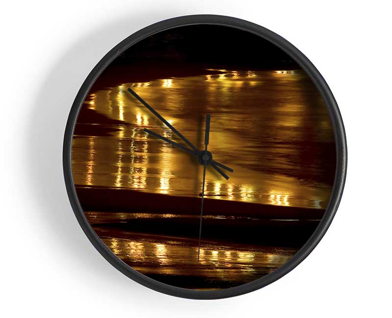 Golden Ocean Night Clock - Wallart-Direct UK