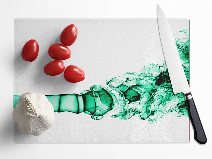 Green Celebration Glass Chopping Board