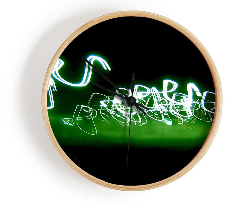 Green Liquid Light Clock - Wallart-Direct UK