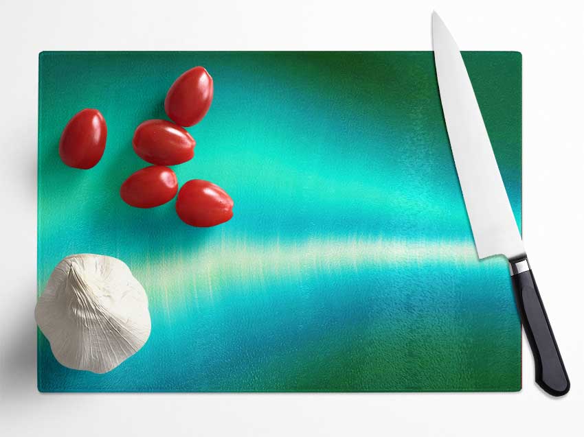 Green Shock Wave Glass Chopping Board