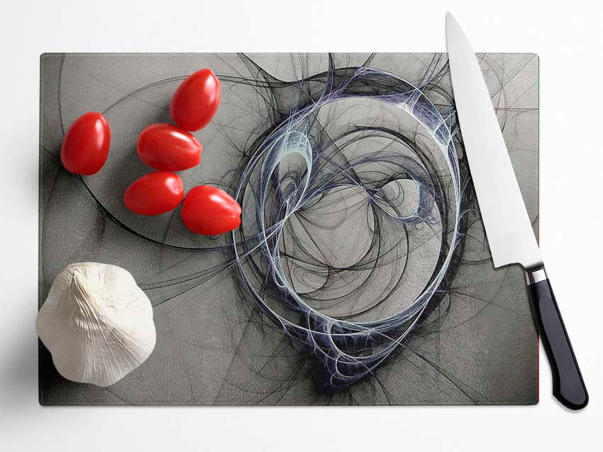 Grey Planet Twist Glass Chopping Board