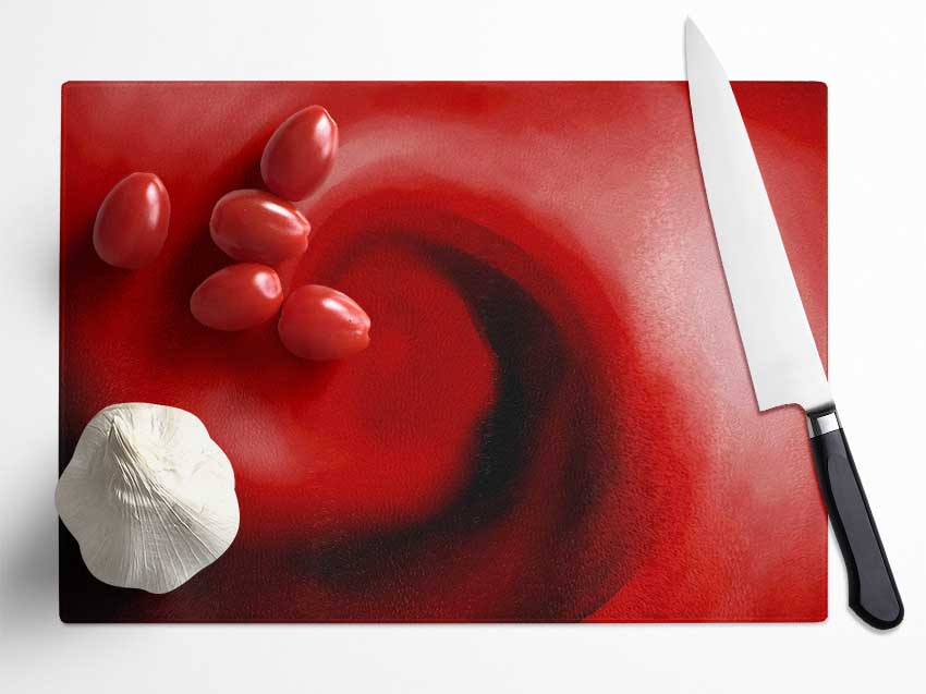 Hurricane Red Glass Chopping Board