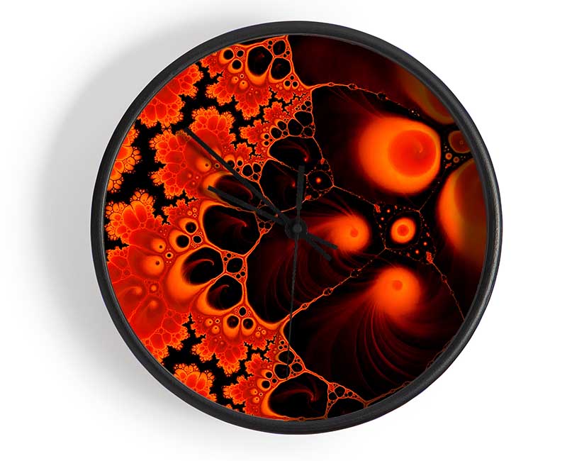 Hydrolysis Dream Red Orange Clock - Wallart-Direct UK