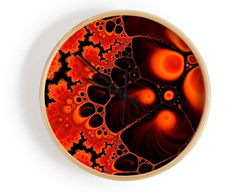 Hydrolysis Dream Red Orange Clock - Wallart-Direct UK