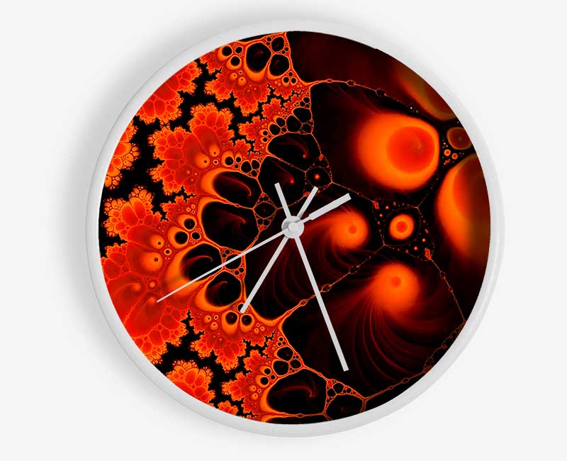 Hydrolysis Dream Red Orange Clock - Wallart-Direct UK