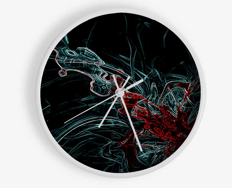 Infusion Red Clock - Wallart-Direct UK