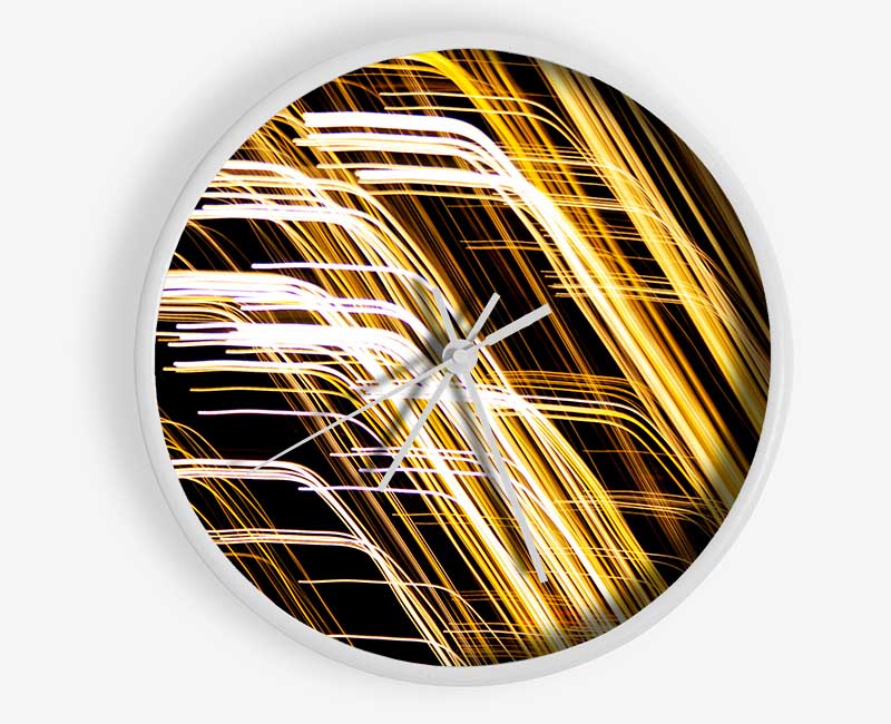 Intense Golden Light Clock - Wallart-Direct UK