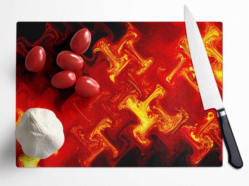 Lava Patterns Glass Chopping Board