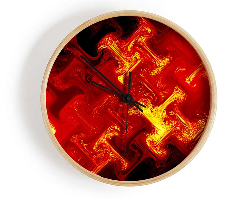 Lava Patterns Clock - Wallart-Direct UK