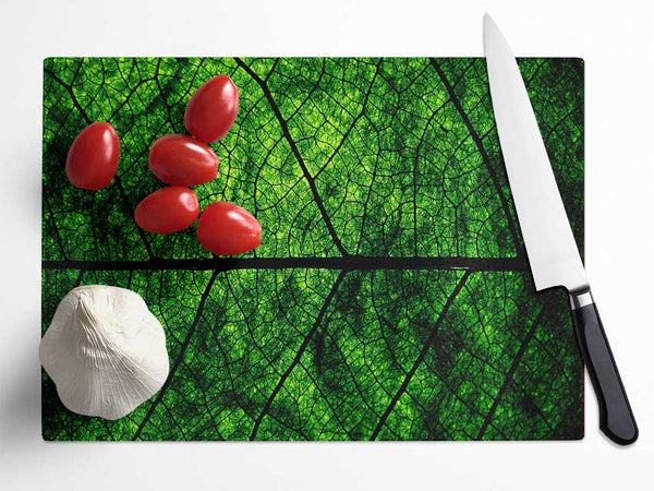 Leaf Veins Glass Chopping Board