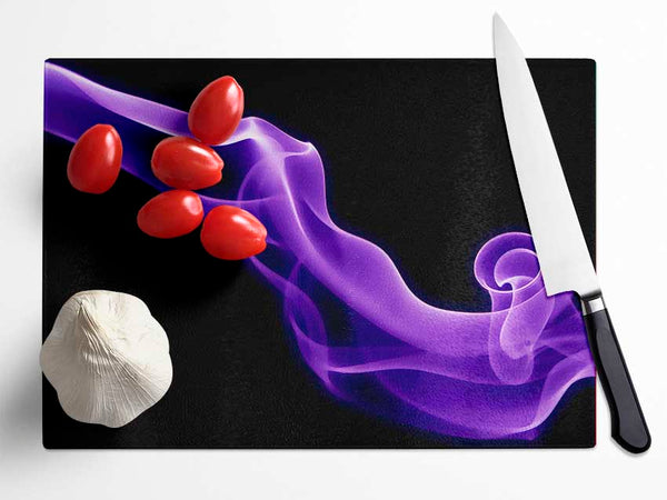 Lilac Purple Smoke Glass Chopping Board