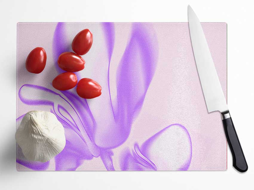 Lilac Ripple Glass Chopping Board