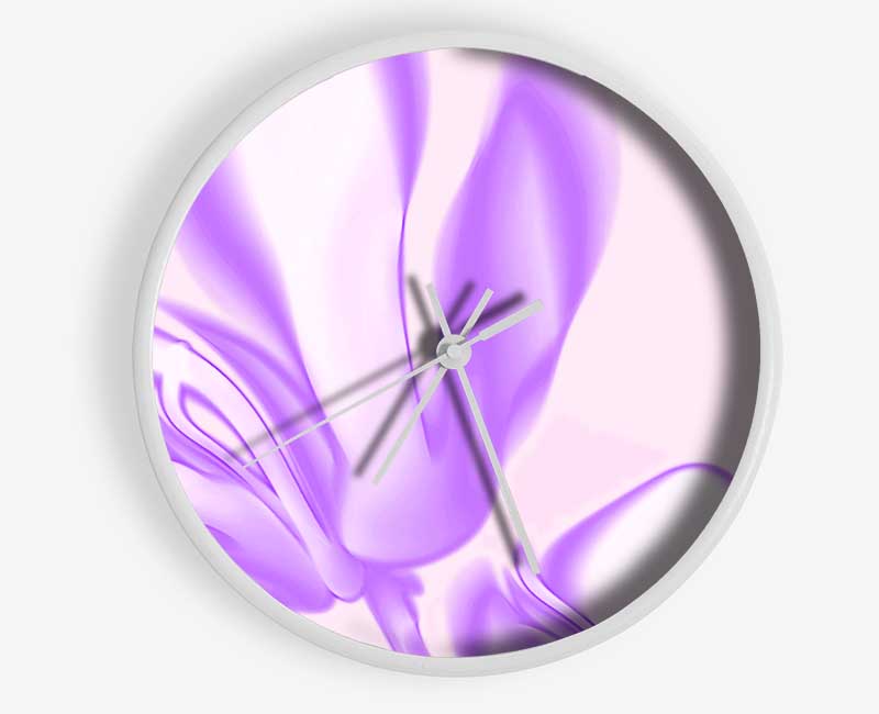 Lilac Ripple Clock - Wallart-Direct UK