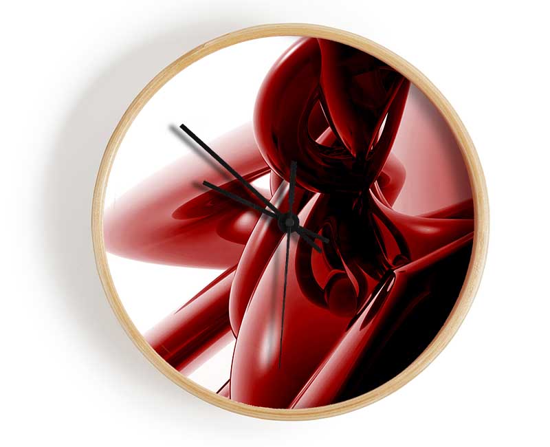 Liquid Red Clock - Wallart-Direct UK