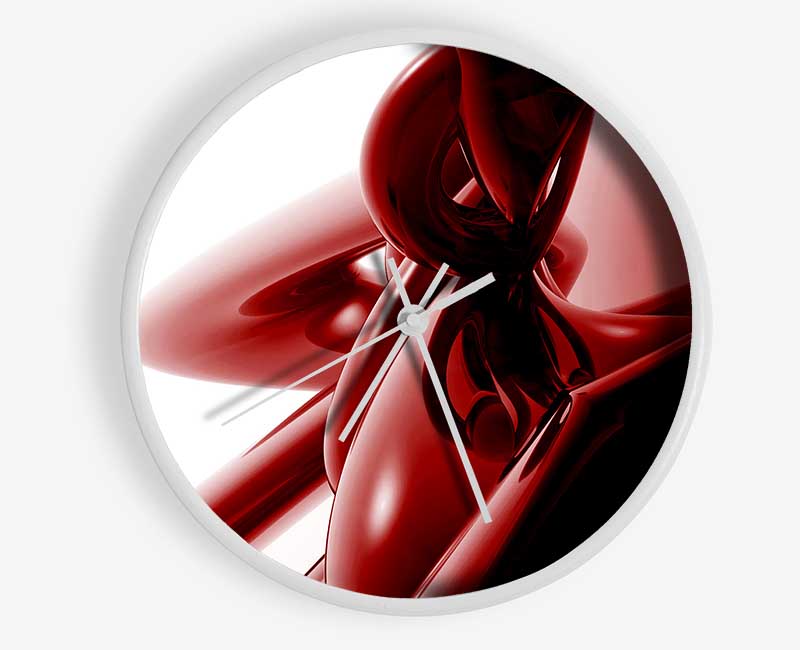 Liquid Red Clock - Wallart-Direct UK