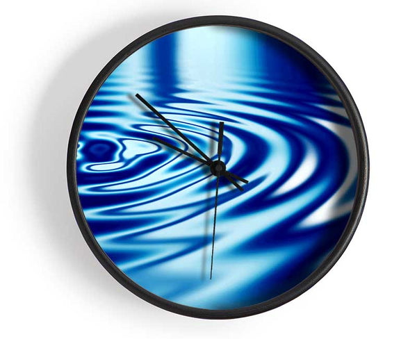 Liquid Blue Ripples Clock - Wallart-Direct UK