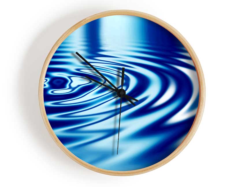 Liquid Blue Ripples Clock - Wallart-Direct UK