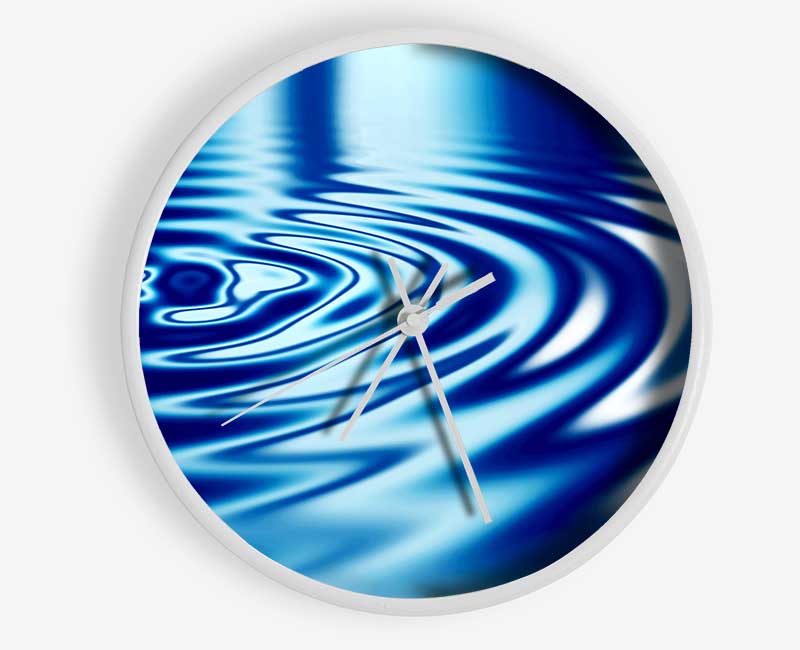 Liquid Blue Ripples Clock - Wallart-Direct UK