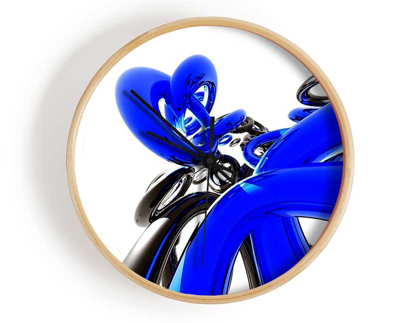 Liquid Blue Twist Clock - Wallart-Direct UK