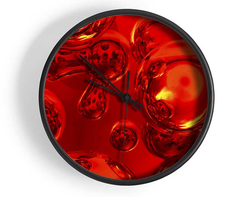 Liquid Fire Bubbles Clock - Wallart-Direct UK