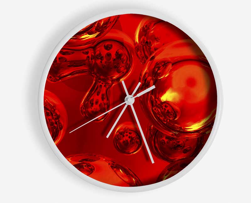 Liquid Fire Bubbles Clock - Wallart-Direct UK