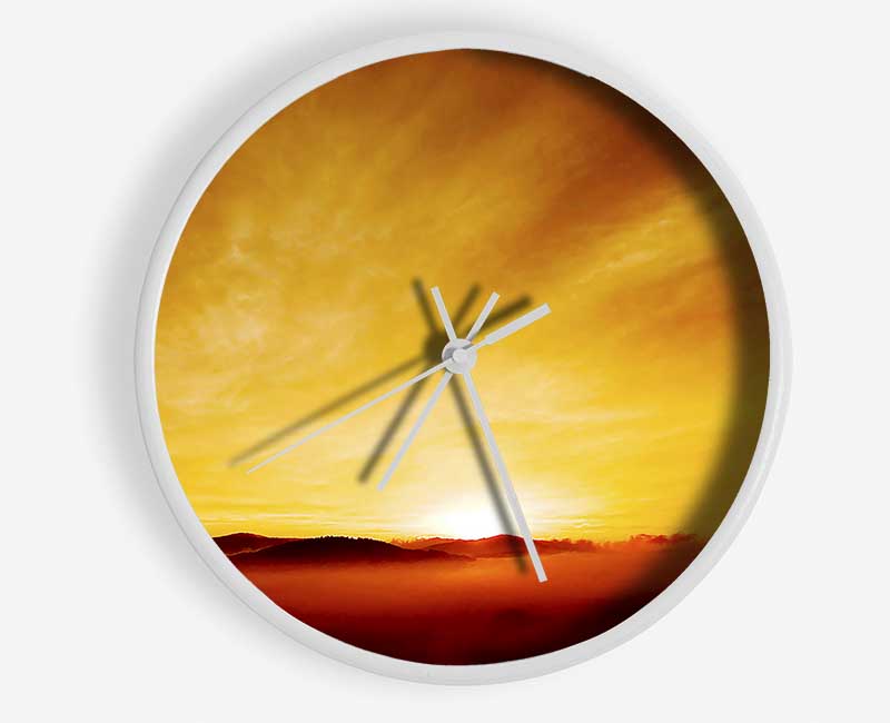 Misty Morning Sunrise Clock - Wallart-Direct UK