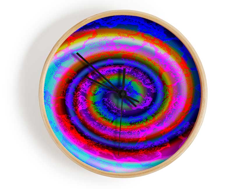 Neon Rainbow Coil Clock - Wallart-Direct UK