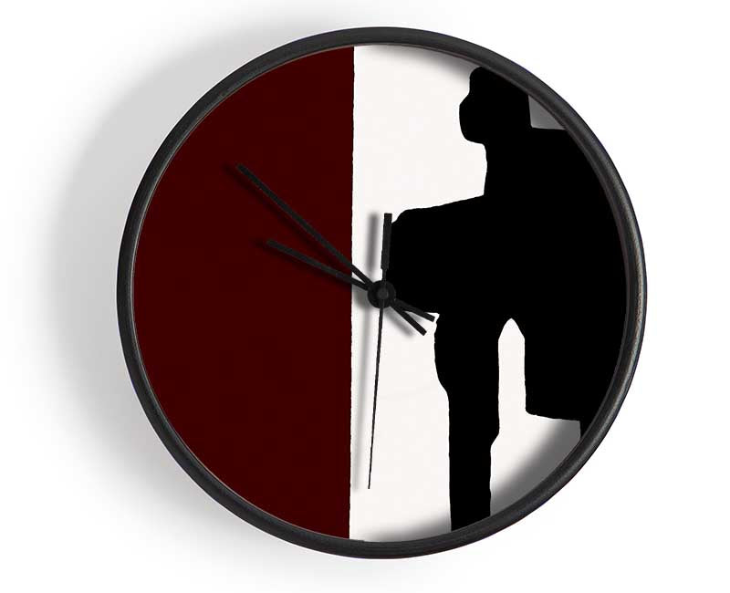 Oblong Maroon Clock - Wallart-Direct UK