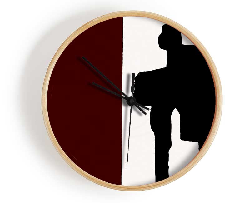 Oblong Maroon Clock - Wallart-Direct UK