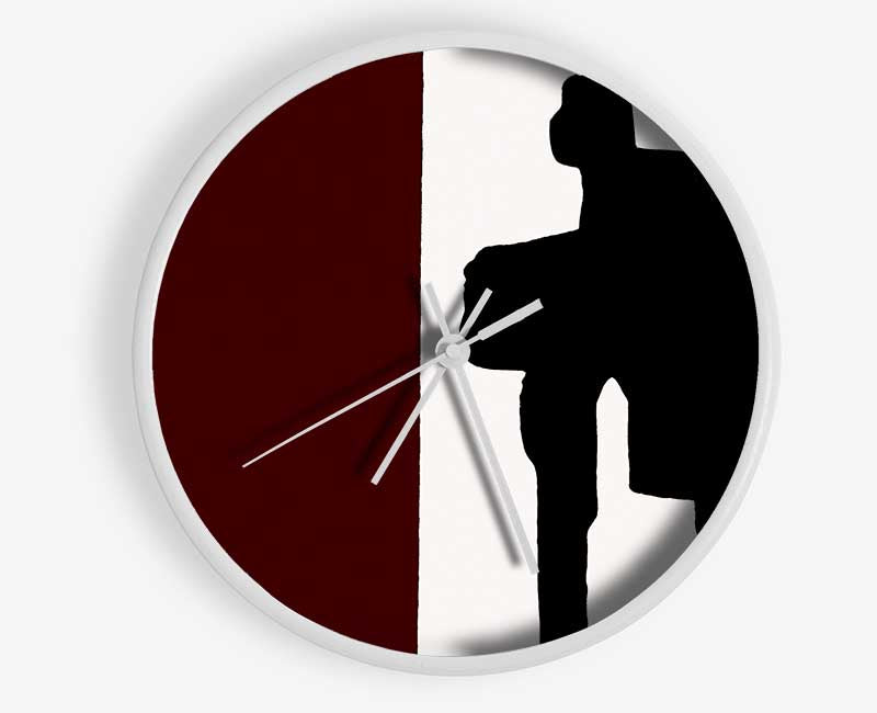 Oblong Maroon Clock - Wallart-Direct UK