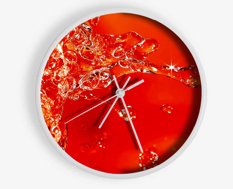 Orange Water Splash Clock - Wallart-Direct UK