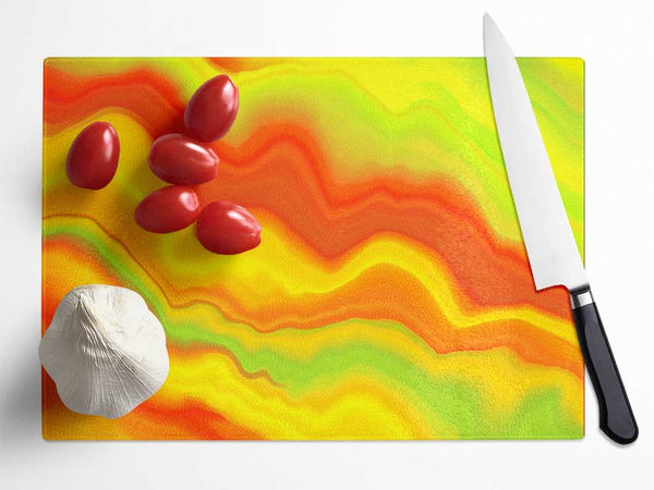 Paint Waves Glass Chopping Board