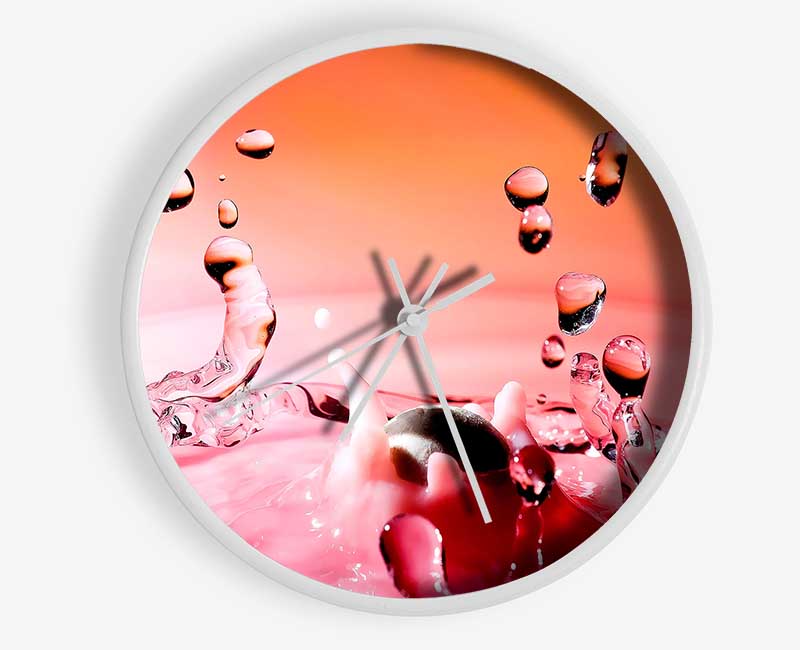 Pink Water Splash Clock - Wallart-Direct UK