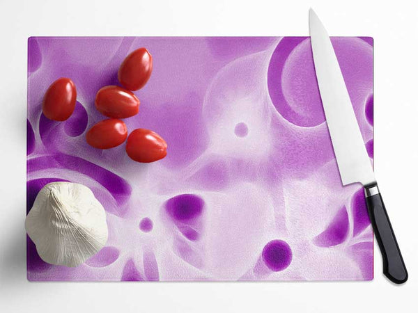 Psychedelic Garden Purple Glass Chopping Board