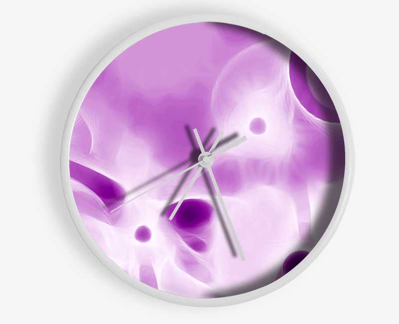 Psychedelic Garden Purple Clock - Wallart-Direct UK