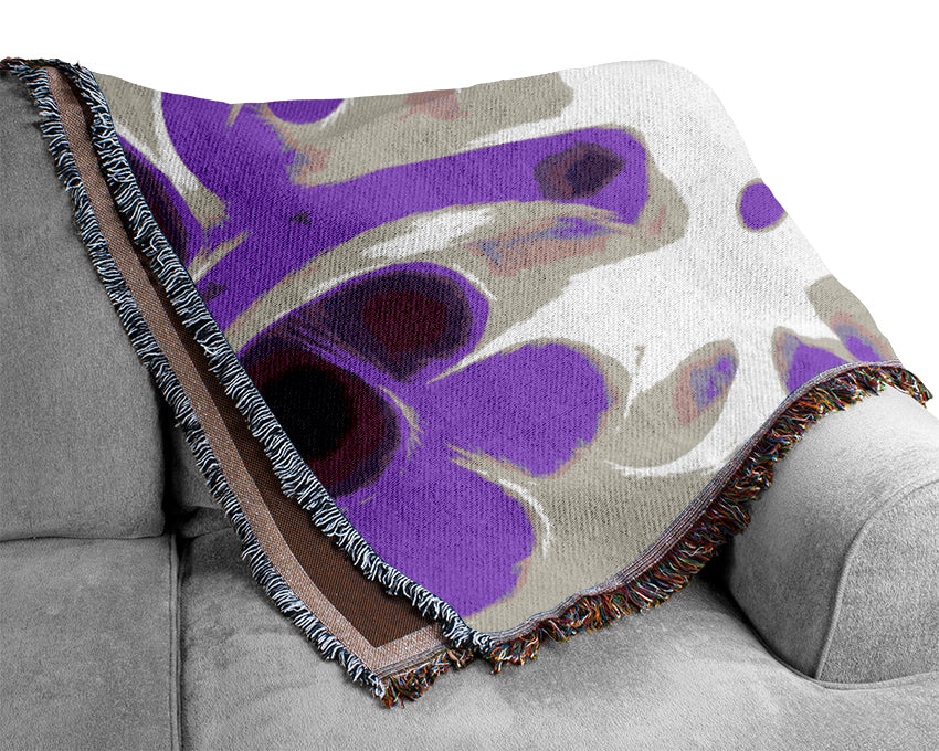 Psychedelic Garden Purple Woven Blanket